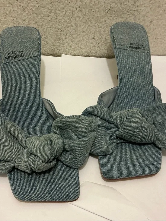 Jeffrey Campbell Light Blue Knotted Denim Mules size 9 - Picture 2 of 9